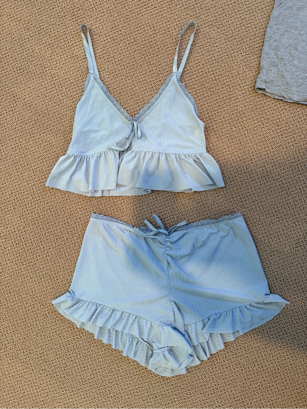 Light Blue Ruffle Cami & Short Sleep Set - Women's Intimates